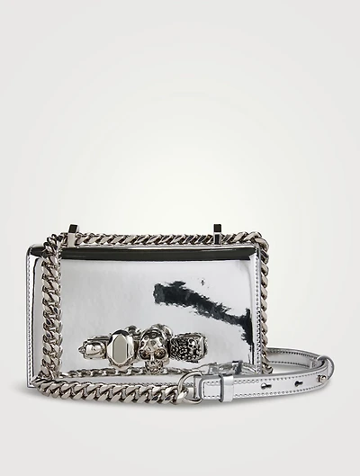 Mini Jewelled Mirrored Leather Satchel