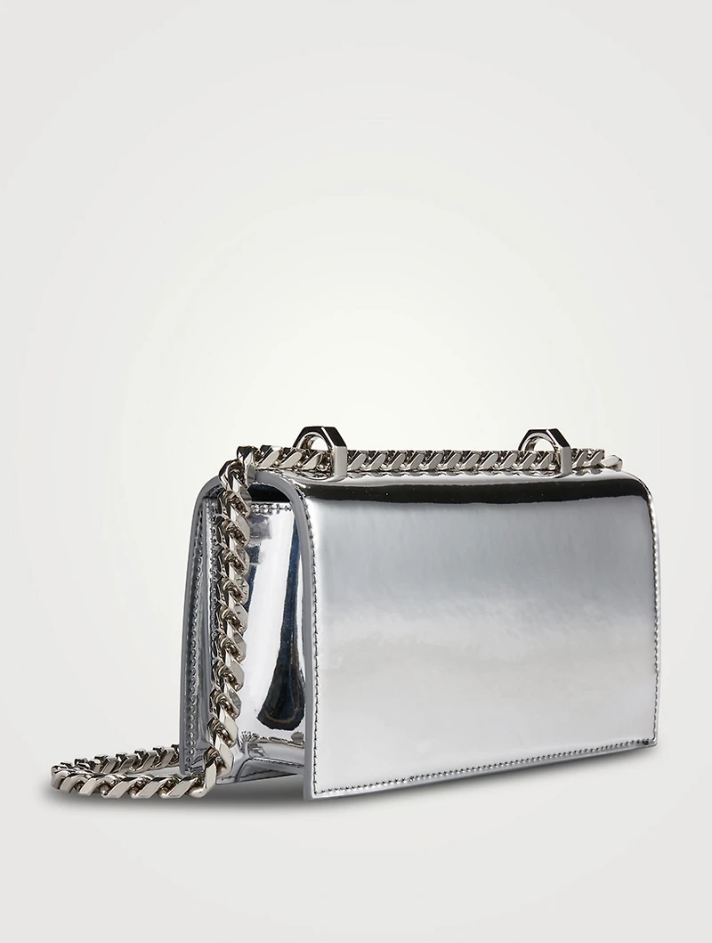 Mini Jewelled Mirrored Leather Satchel