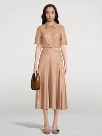 Maritza Vegan Leather Shirt Dress