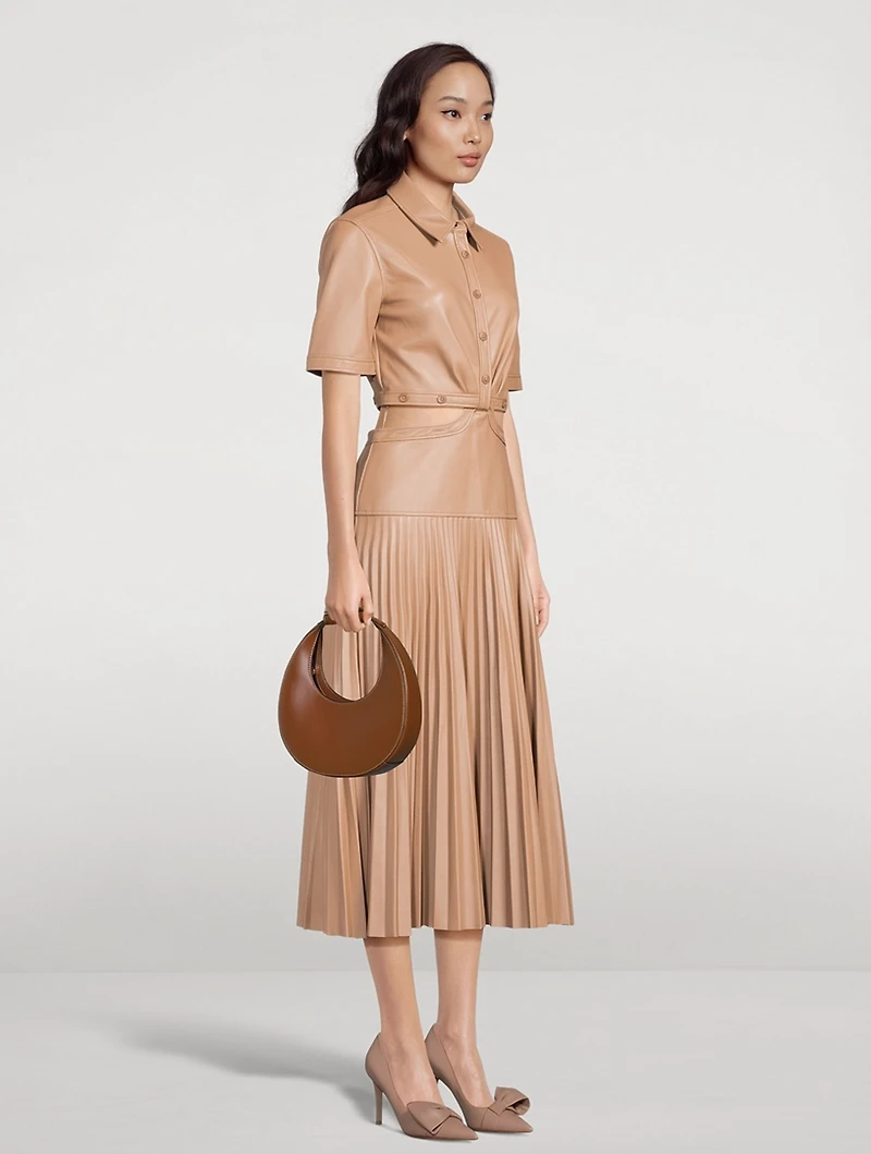 Maritza Vegan Leather Shirt Dress