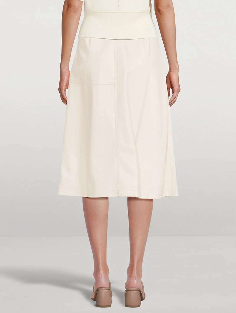 Mar Faux Leather Wrap Skirt