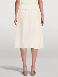 Mar Faux Leather Wrap Skirt