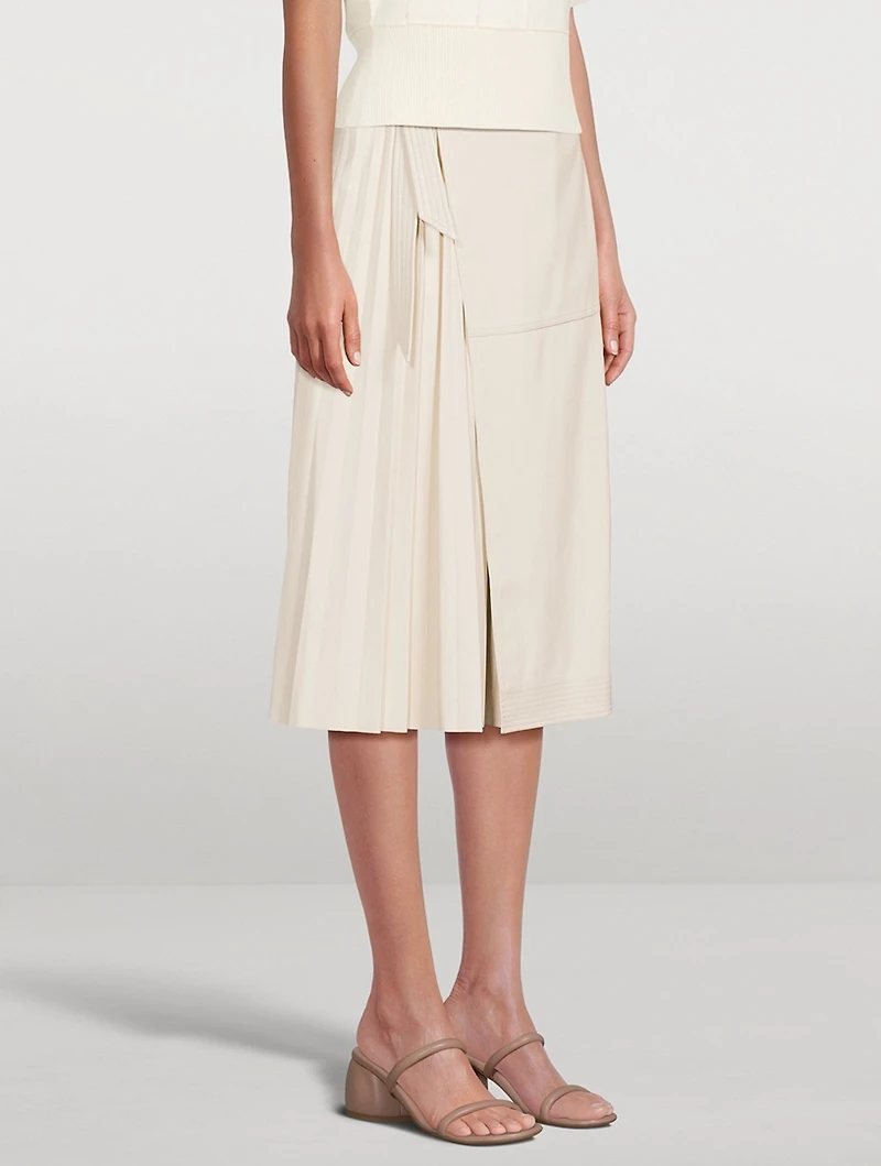 Mar Faux Leather Wrap Skirt