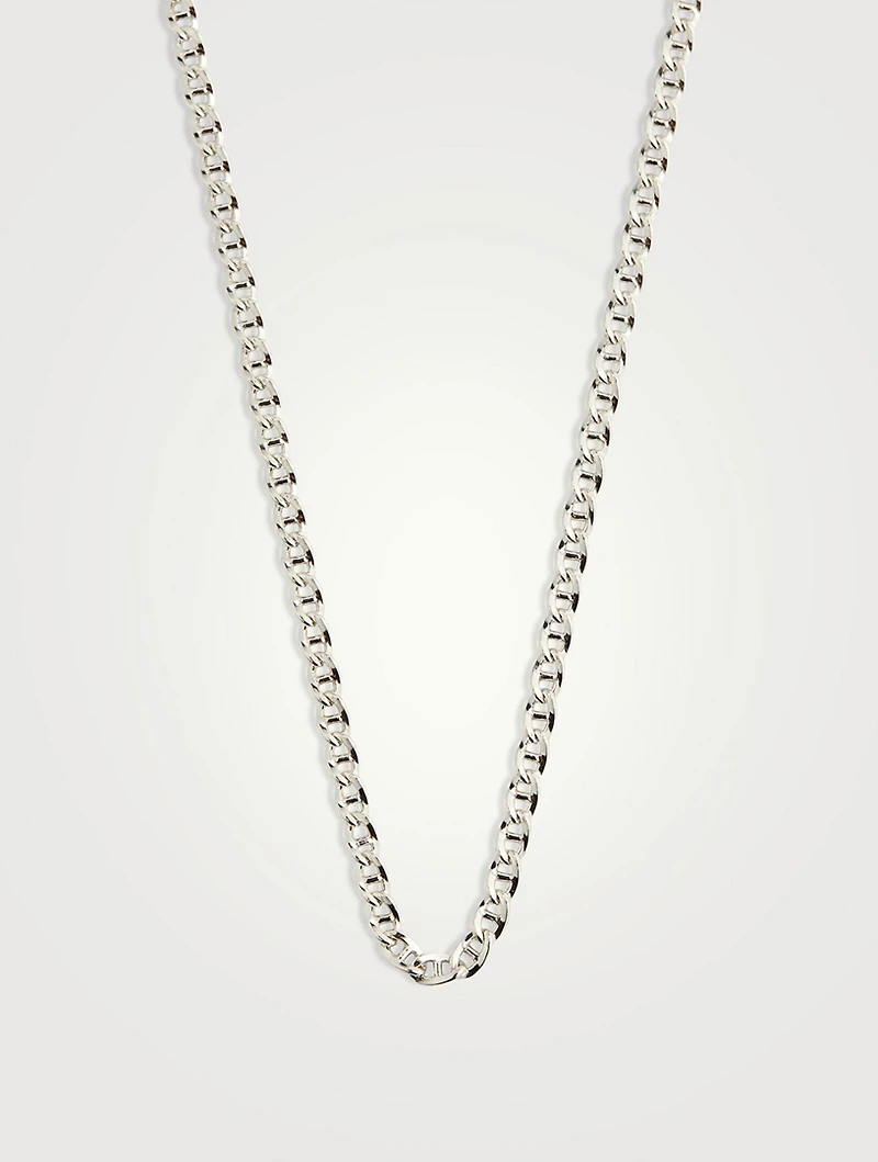 Sterling Silver Bar Curb Chain Necklace