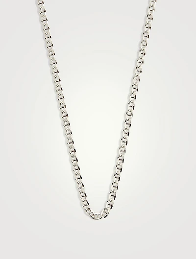 Sterling Silver Bar Curb Chain Necklace