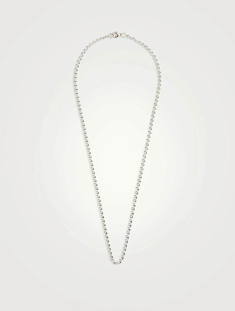 Sterling Silver Bar Curb Chain Necklace
