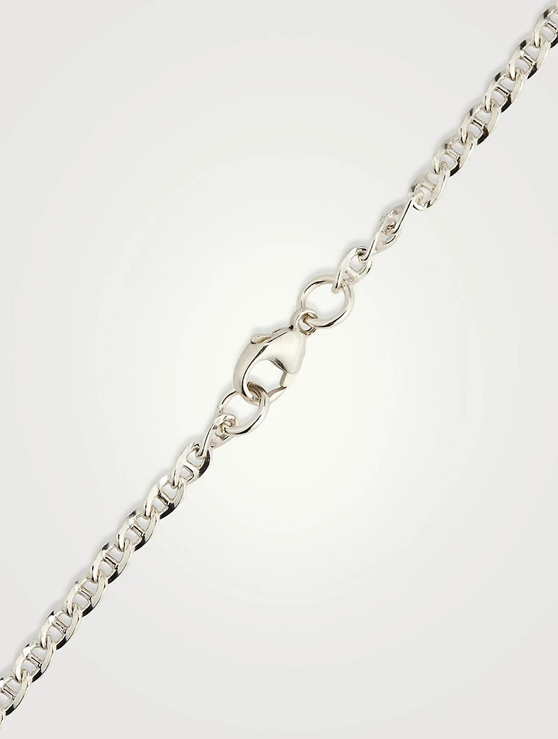 Sterling Silver Bar Curb Chain Necklace