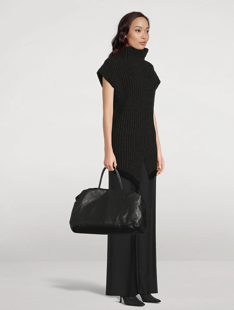 Elio Bourse Leather Tote Bag