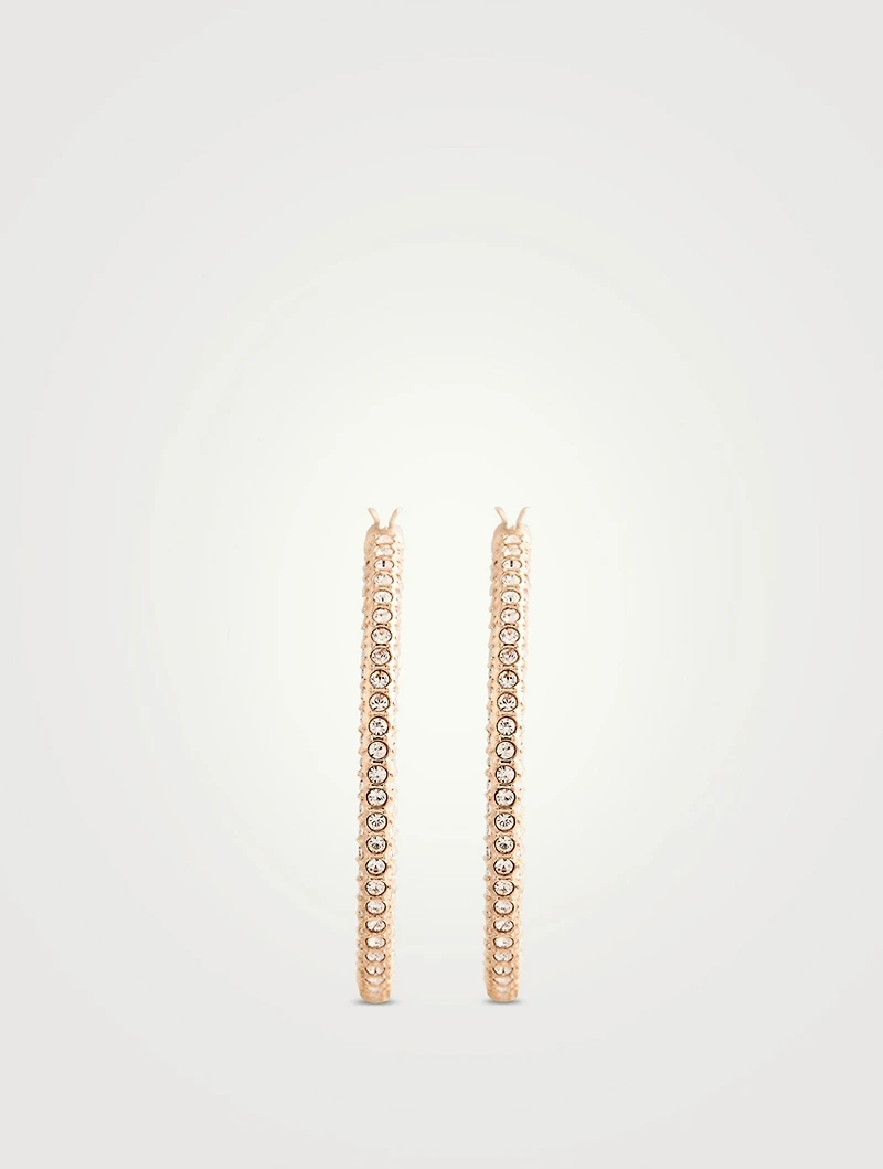Stone Crystal Hoop Earrings