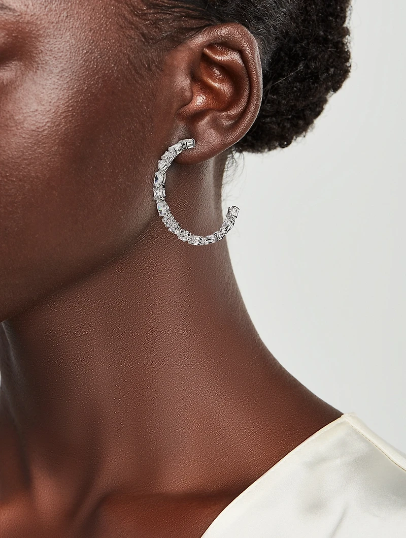 Tennis Deluxe Crystal Hoop Earrings