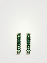 Matrix Baguette Crystal Hoop Earrings