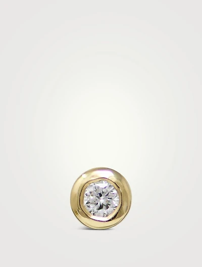 Cléo 14K Gold Round Stud Earring With Diamond