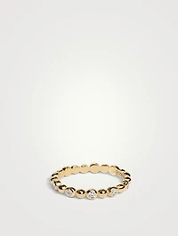 Dew Drop 14K Gold Band With Diamonds