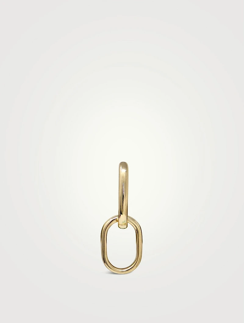 Classique 14K Solid Gold Paper Clip Double Hoop Earrings