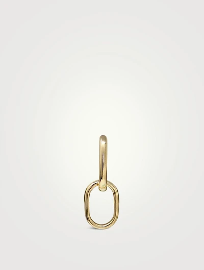 Classique 14K Solid Gold Paper Clip Double Hoop Earrings