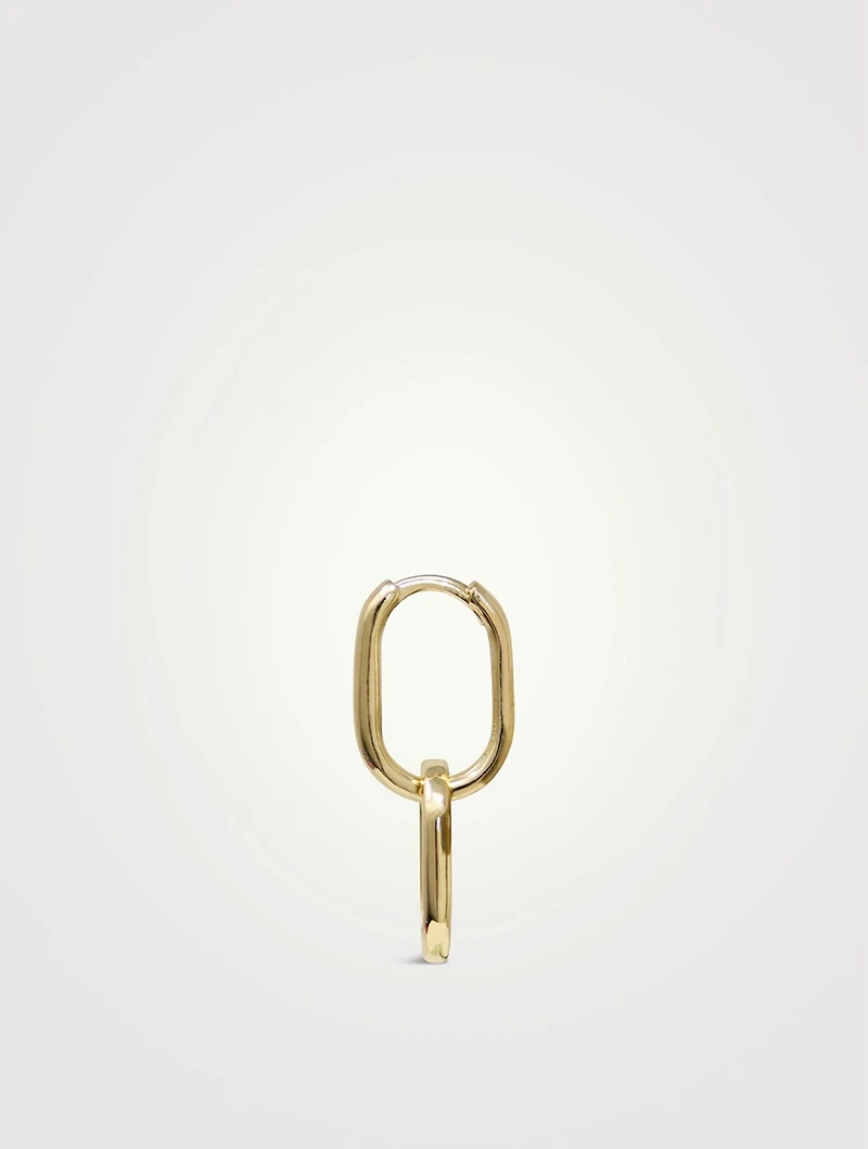 Classique 14K Solid Gold Paper Clip Double Hoop Earrings