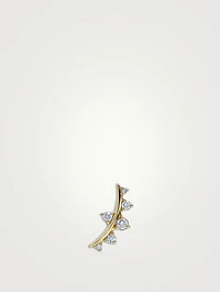 Cléo 14K Gold Smile Left Crawler Earring With Diamonds