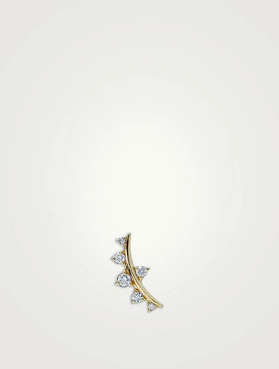 Cléo 14K Gold Smile Right Crawler Earring With Diamonds