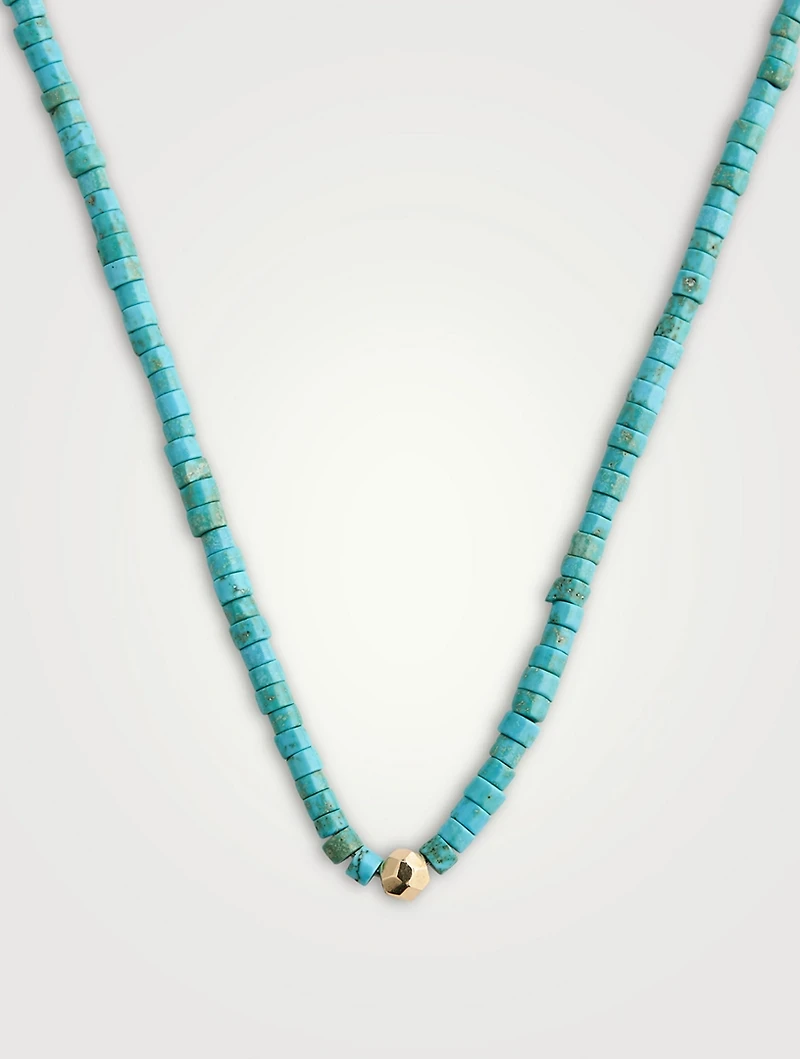 Bohème Turquoise Heishi Rondelle Necklace