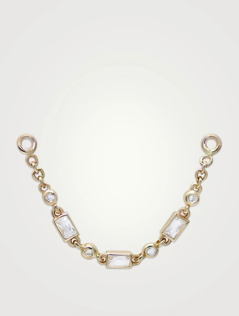 Mel Soldera 14K Gold Deco Chain Earring Connecter With Diamonds