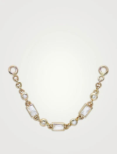 Mel Soldera 14K Gold Deco Chain Earring Connecter With Diamonds