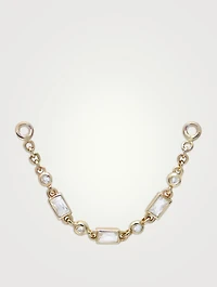 Mel Soldera 14K Gold Deco Chain Earring Connecter With Diamonds