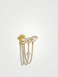 Cléo 14K Jaeda Triple Chain Earrings With White Topaz