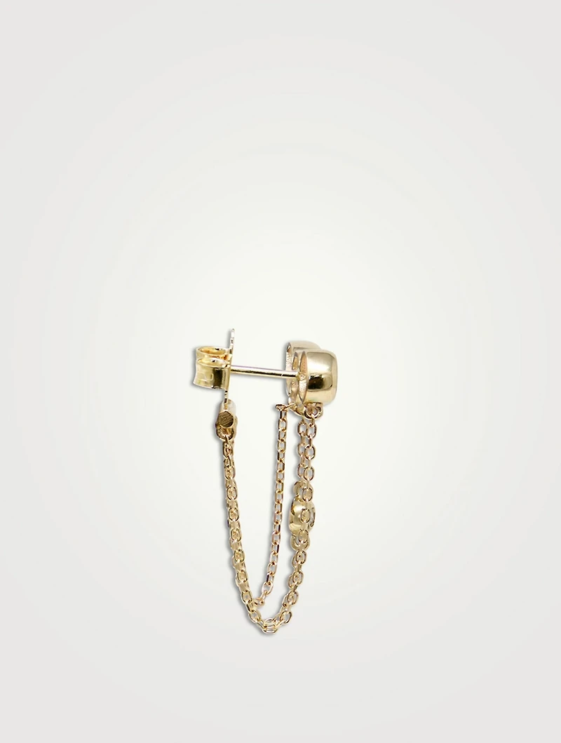 Cléo 14K Jaeda Triple Chain Earrings With White Topaz