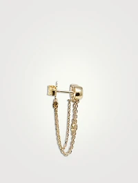 Cléo 14K Jaeda Triple Chain Earrings With White Topaz