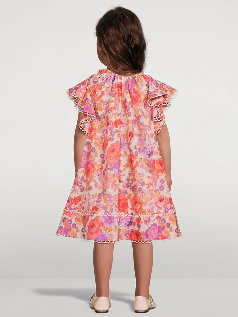 Raie Cotton Flounce Sleeve Dress