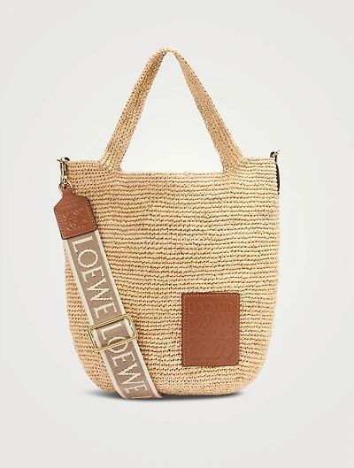 Mini Slit Raffia Tote Bag