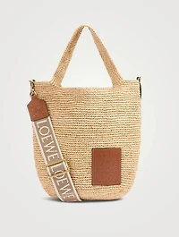 Mini Slit Raffia Tote Bag