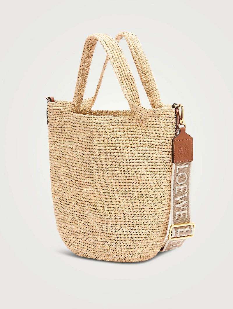 Mini Slit Raffia Tote Bag