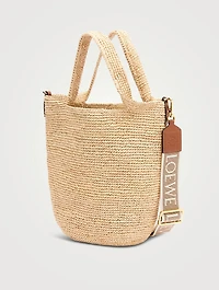 Mini Slit Raffia Tote Bag