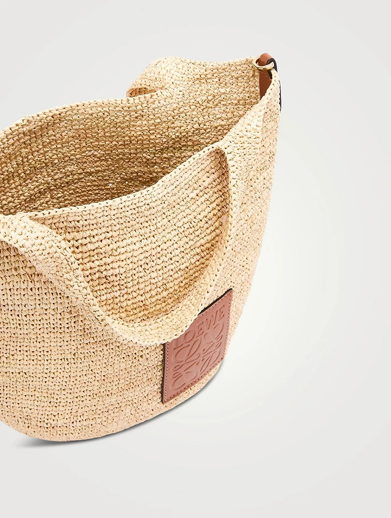 Mini Slit Raffia Tote Bag