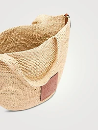 Mini Slit Raffia Tote Bag