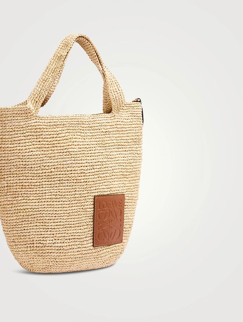 Mini Slit Raffia Tote Bag