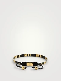 Black And Gold Plated Miyuki Tila Beaded Bracelet