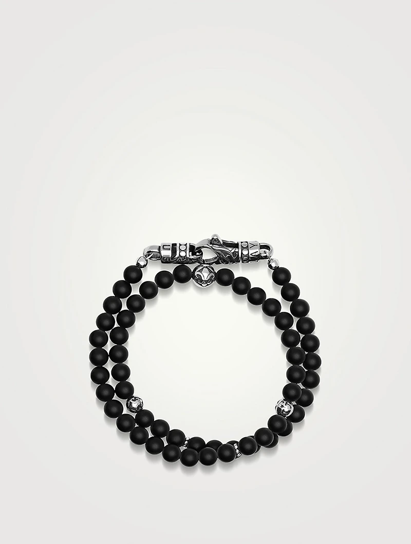 Onyx Beaded Wrap Bracelet