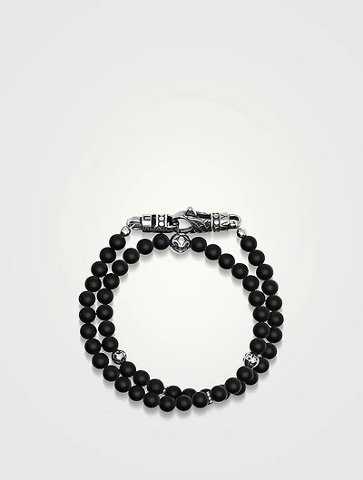Onyx Beaded Wrap Bracelet