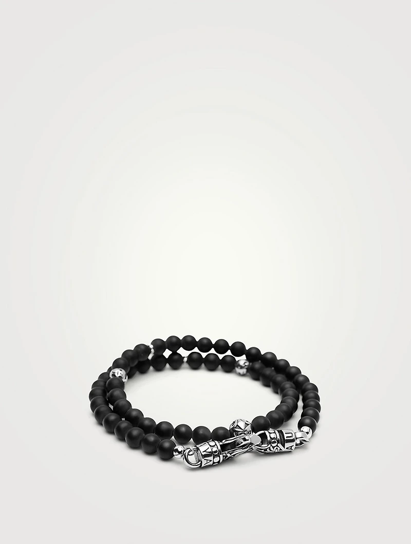 Onyx Beaded Wrap Bracelet