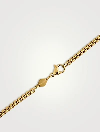 Gold Plated Necklace With Square Malachite Pendant