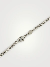 Stainless Steel Necklace With Square Matte Onyx Pendant
