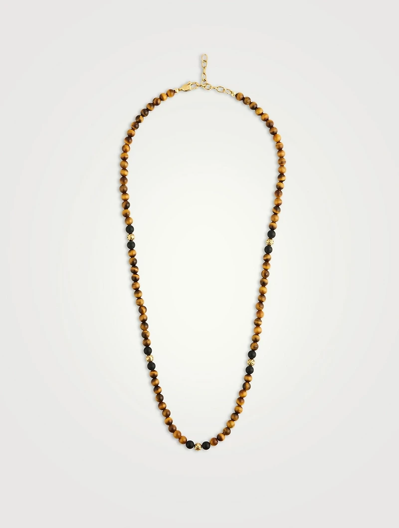 Brown Tiger Eye Beaded Necklace