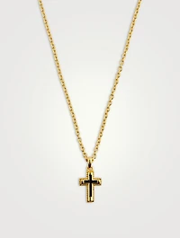 Gold Plated Sterling Silver Mini Cross Necklace