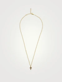 Gold Plated Sterling Silver Mini Cross Necklace