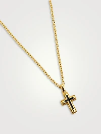 Gold Plated Sterling Silver Mini Cross Necklace