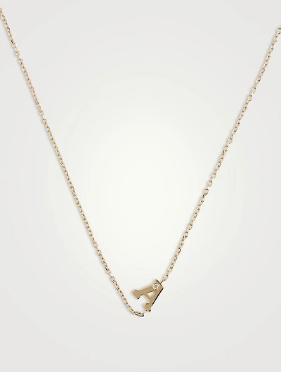 Love Letter 14K Gold Single Diamond A Necklace