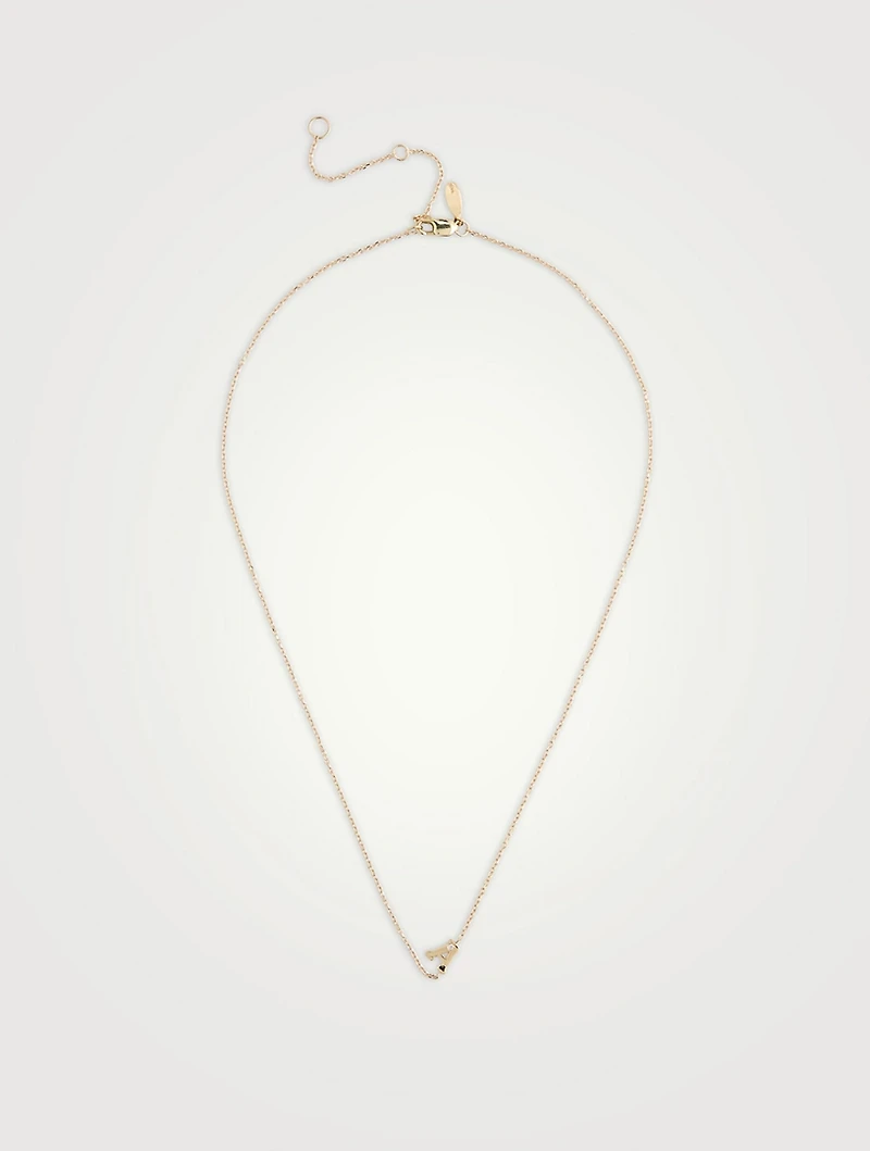 Love Letter 14K Gold Single Diamond A Necklace