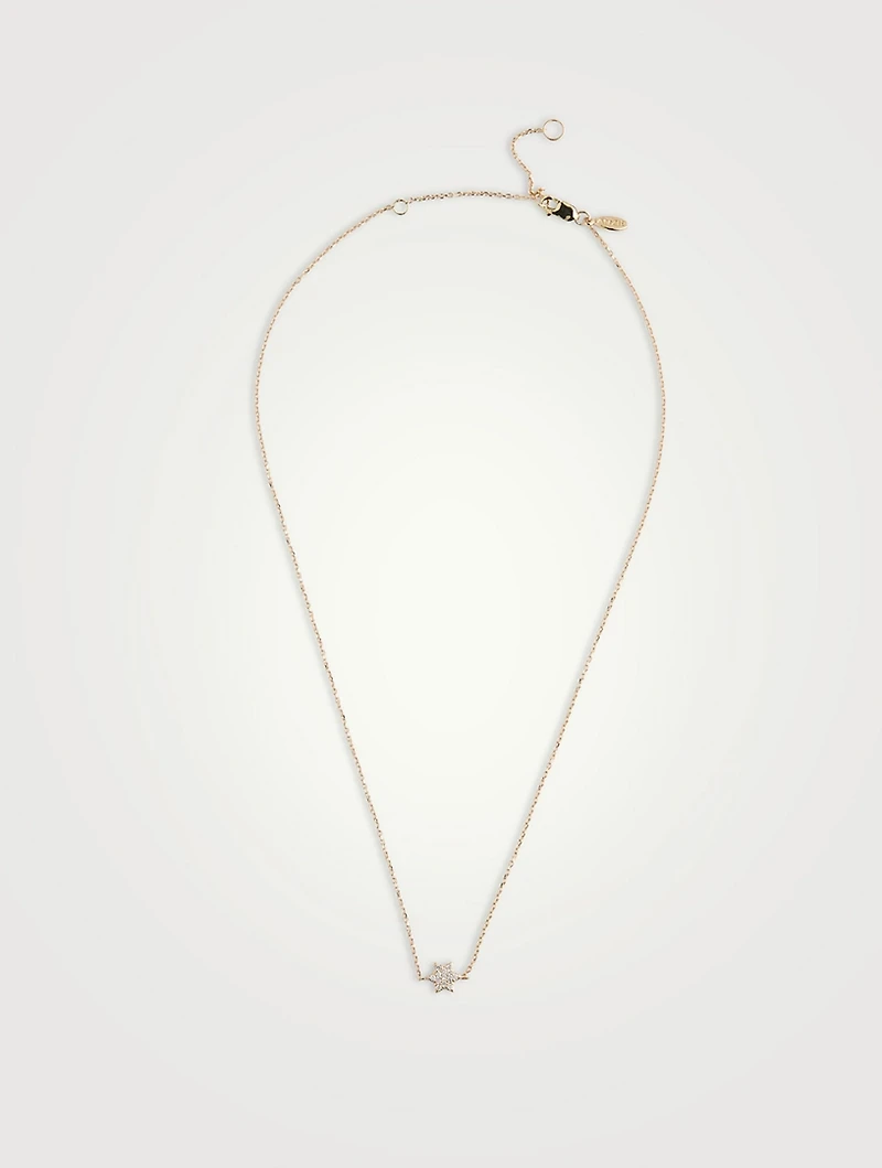 Love Letter 14K Gold Star Of David Necklace With Pavé Diamonds